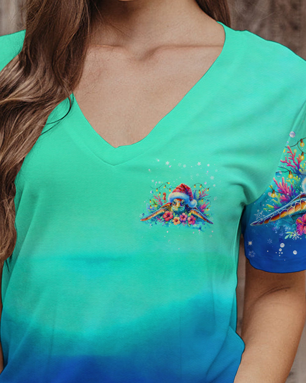BLISSCORNERS SALTWATER HEALS EVERYTHING TURTLE CHRISTMAS ALL OVER PRINT