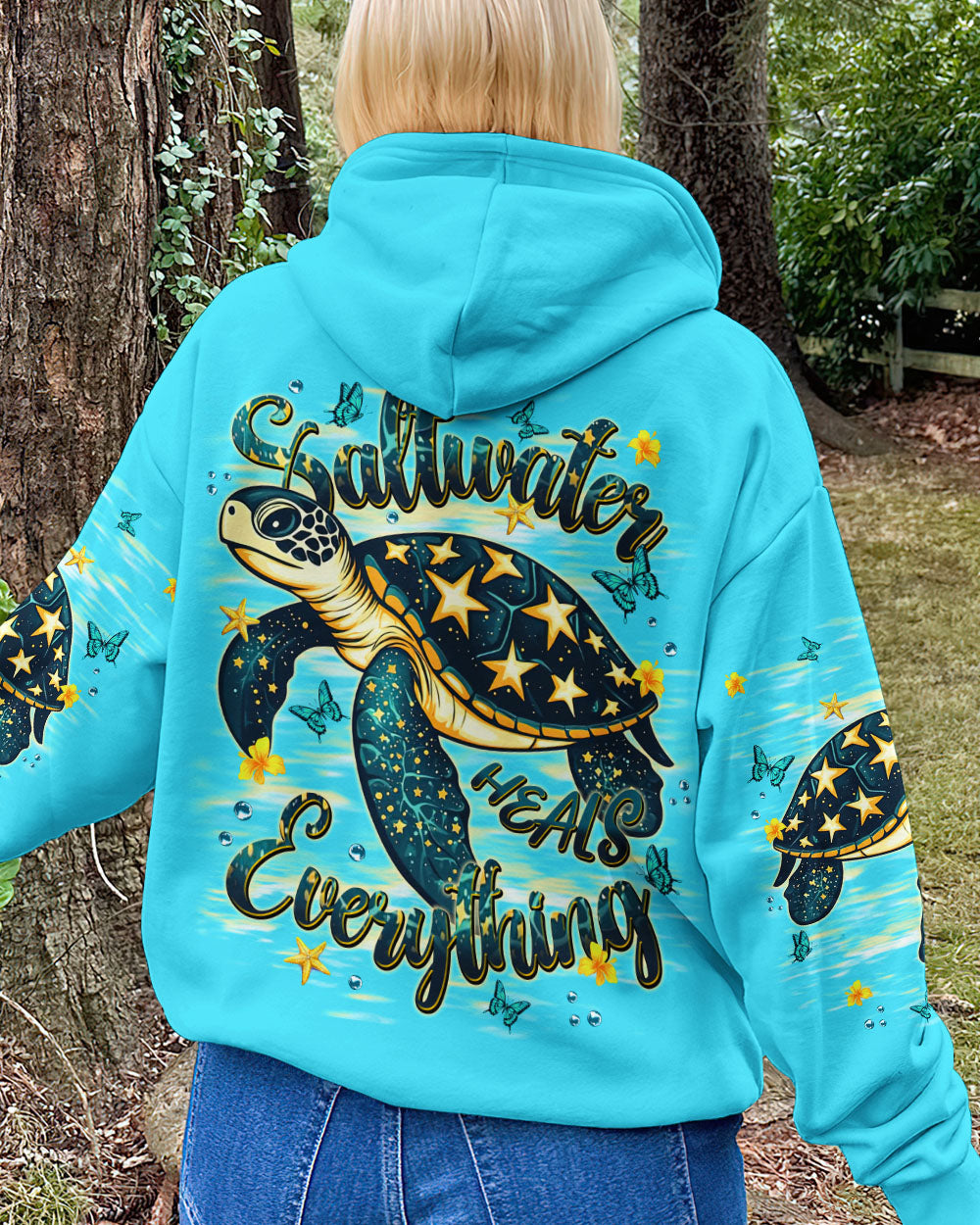 BLISSCORNERS SALTWATER HEALS EVERYTHING TURTLE ALL OVER PRINT