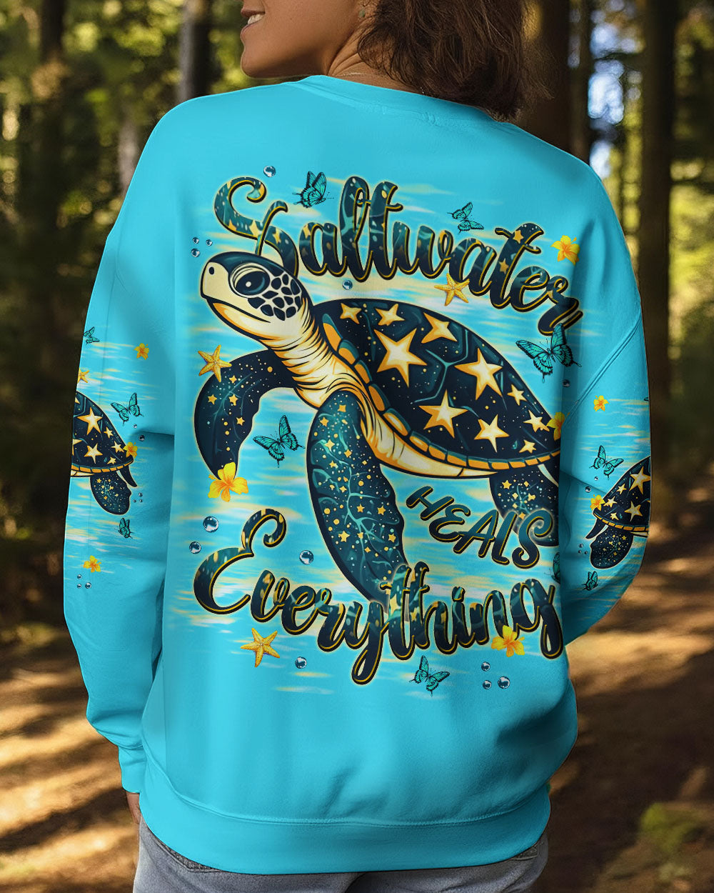 BLISSCORNERS SALTWATER HEALS EVERYTHING TURTLE ALL OVER PRINT