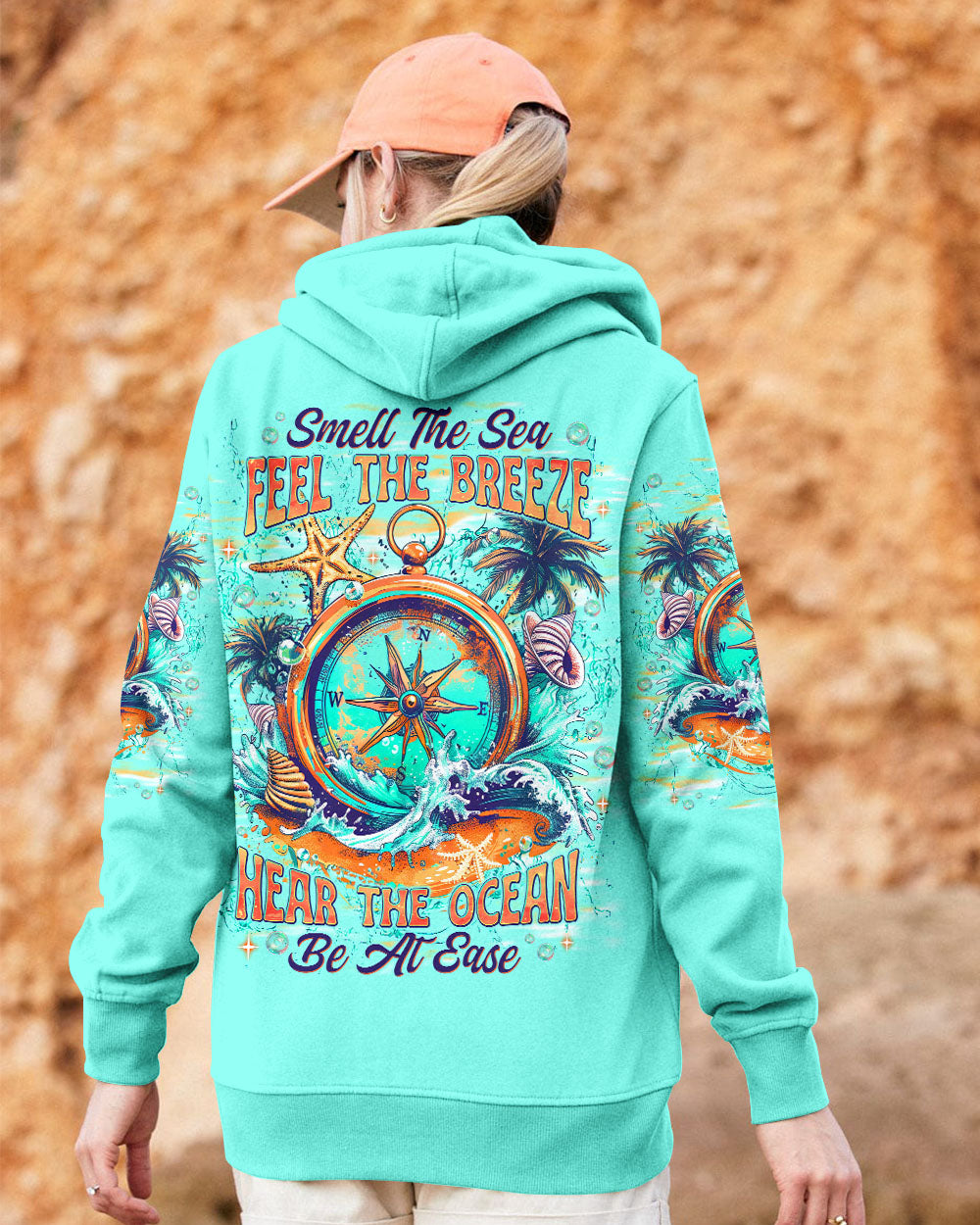 BLISSCORNERS SMELL THE SEA FEEL THE BREEZE COMPASS ALL OVER PRINT
