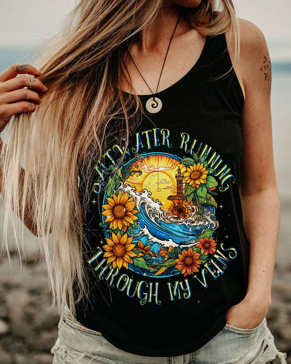 BLISSCORNERS SALTWATER RUNNING THROUGH MY VEINS ALL OVER PRINT