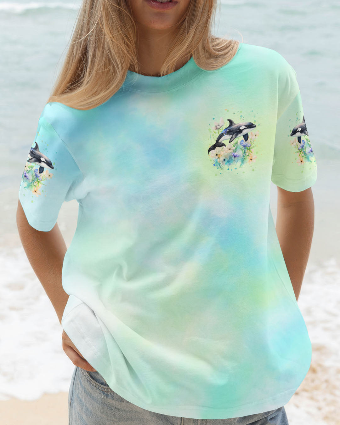 BLISSCORNERS AS FREE AS THE OCEAN ORCA ALL OVER PRINT
