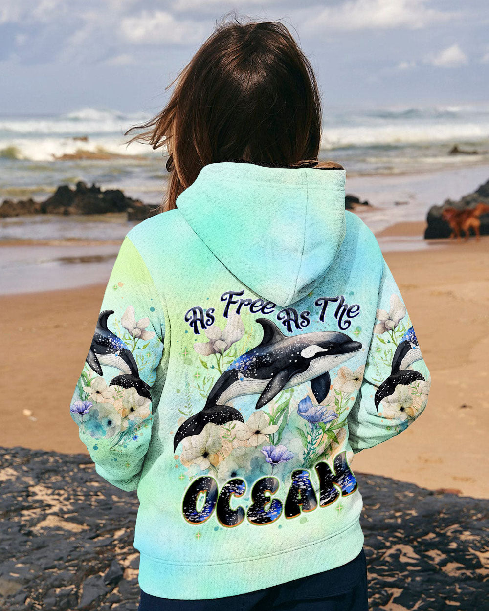 BLISSCORNERS AS FREE AS THE OCEAN ORCA ALL OVER PRINT