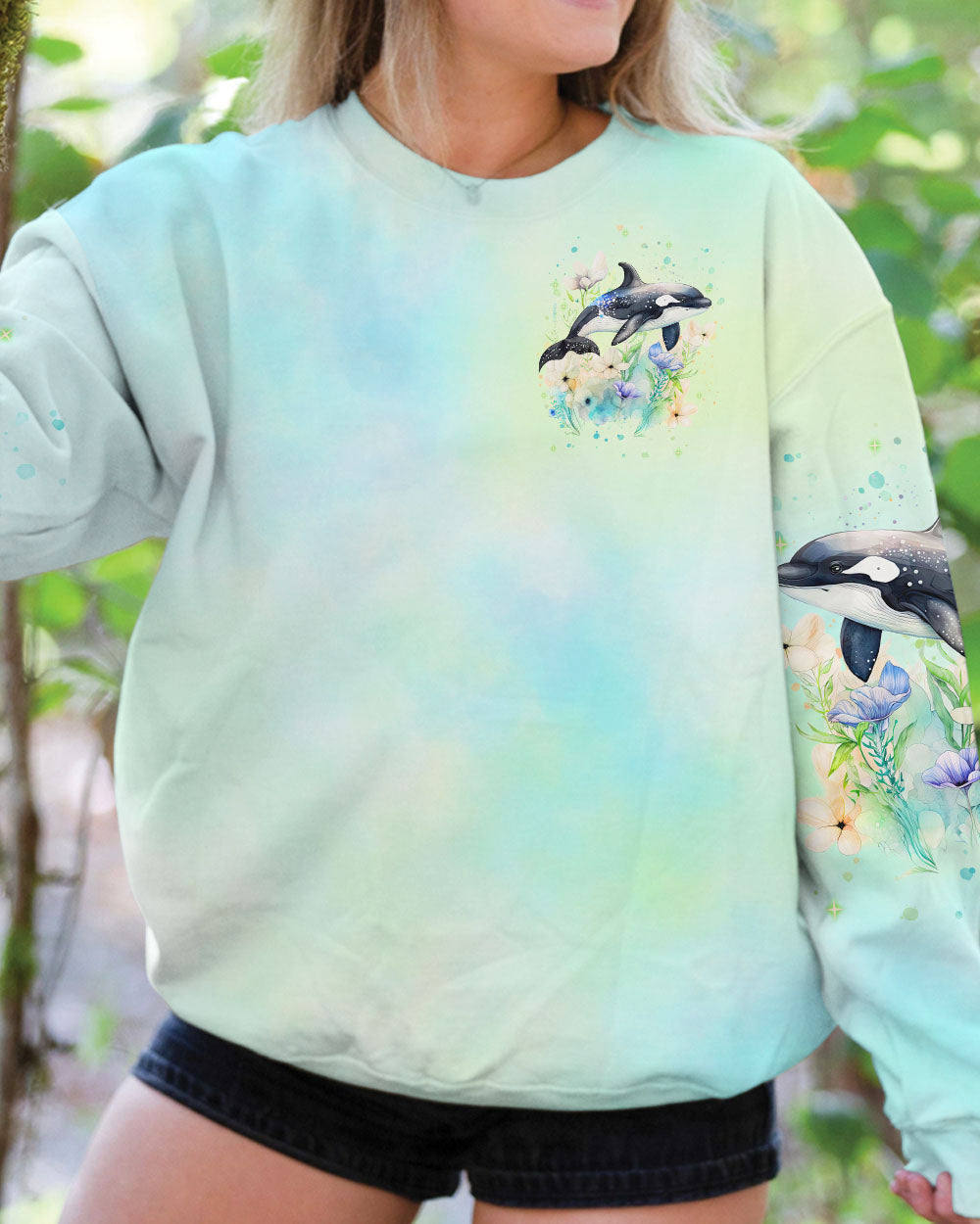 BLISSCORNERS AS FREE AS THE OCEAN ORCA ALL OVER PRINT