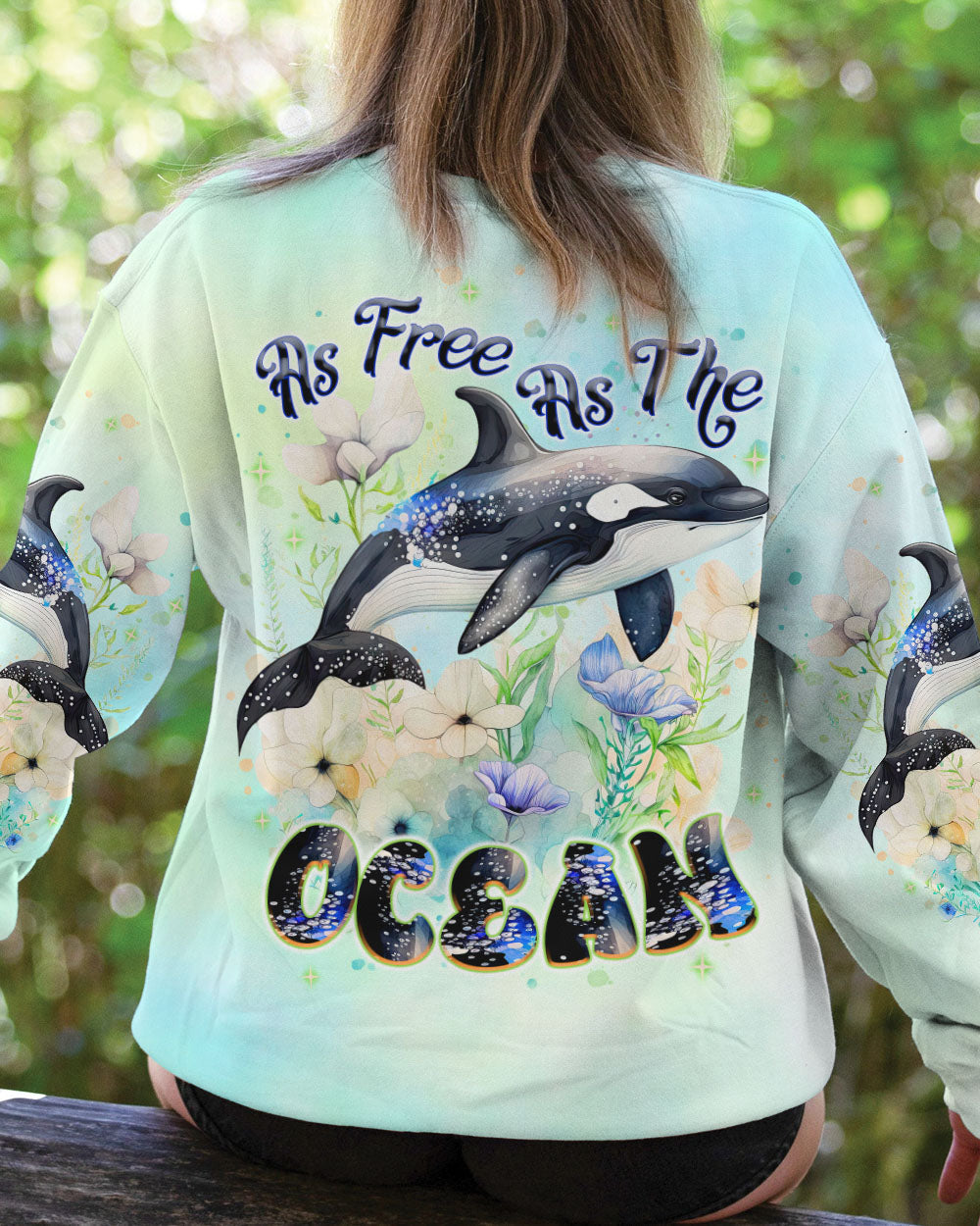 BLISSCORNERS AS FREE AS THE OCEAN ORCA ALL OVER PRINT