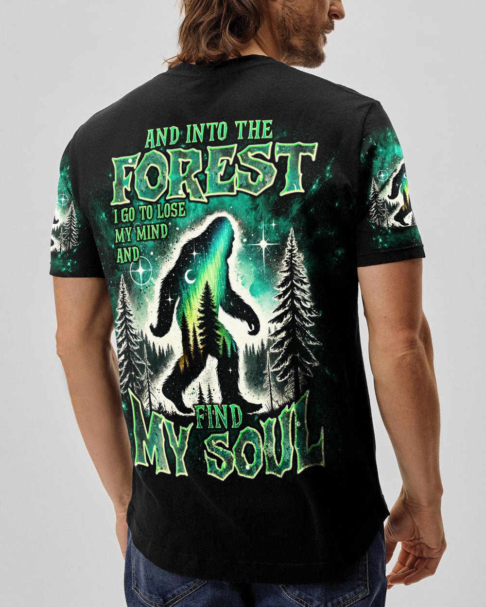 BLISSCORNERS AND INTO THE FOREST I GO BIGFOOT ALL OVER PRINT