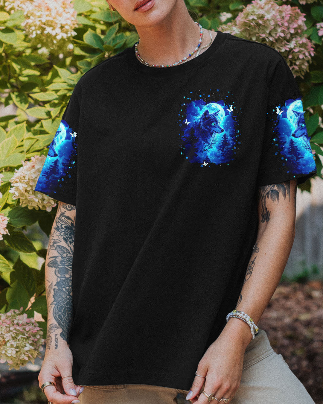 BLISSCORNERS HELLO DARKNESS MY OLD FRIEND WOLF ALL OVER PRINT