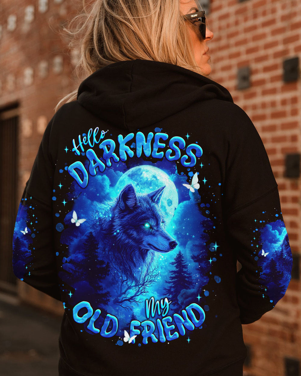 BLISSCORNERS HELLO DARKNESS MY OLD FRIEND WOLF ALL OVER PRINT