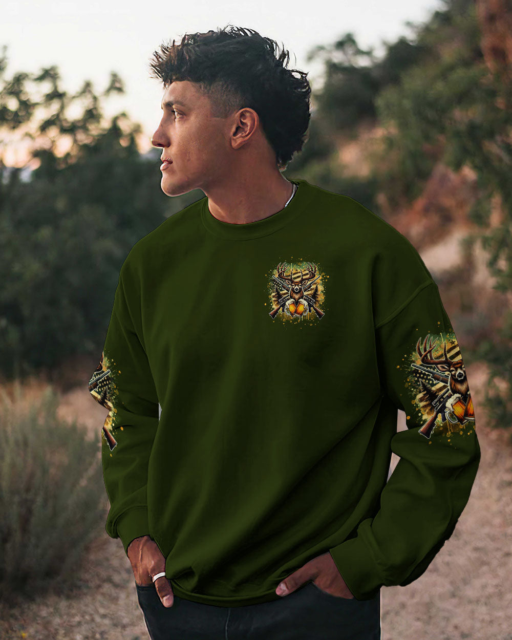 BLISSCORNERS DRINKING BEER AND SHOOTING DEER HUNTING ALL OVER PRINT