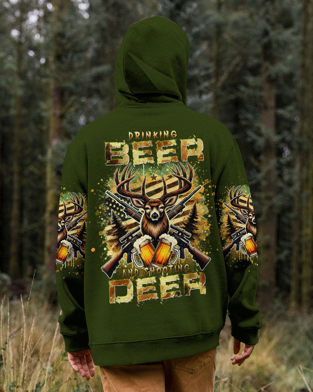 BLISSCORNERS DRINKING BEER AND SHOOTING DEER HUNTING ALL OVER PRINT