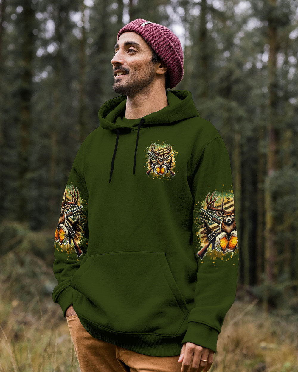 BLISSCORNERS DRINKING BEER AND SHOOTING DEER HUNTING ALL OVER PRINT