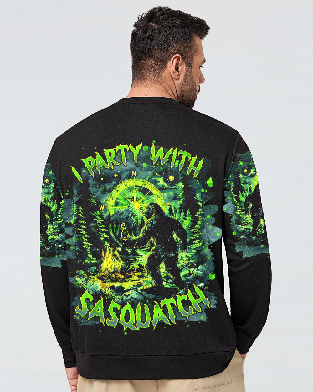 BLISSCORNERS I PARTY WITH SASQUATCH BIGFOOT ALL OVER PRINT