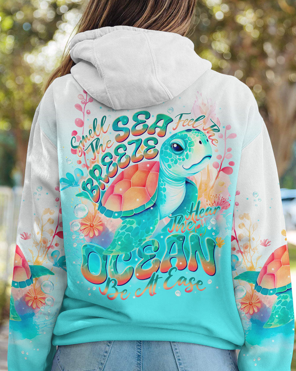 BLISSCORNERS SMELL THE SEA FEEL THE BREEZE TURTLE ALL OVER PRINT
