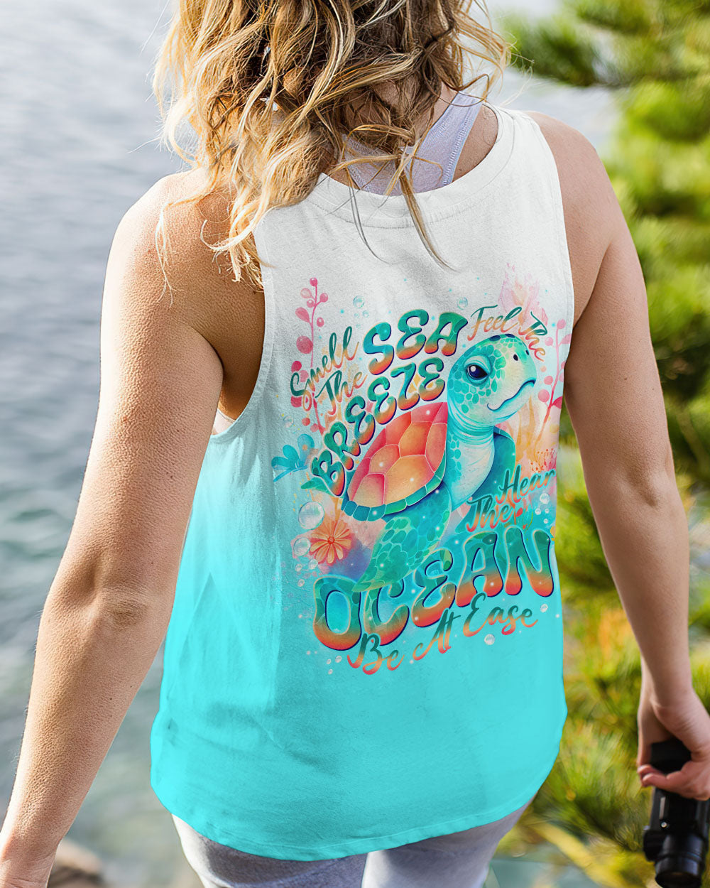 BLISSCORNERS SMELL THE SEA FEEL THE BREEZE TURTLE ALL OVER PRINT