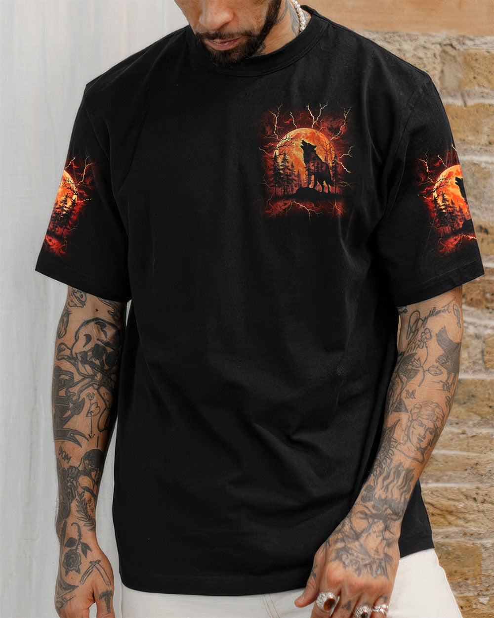 BLISSCORNERS HELLO DARKNESS MY OLD FRIEND WOLF ALL OVER PRINT