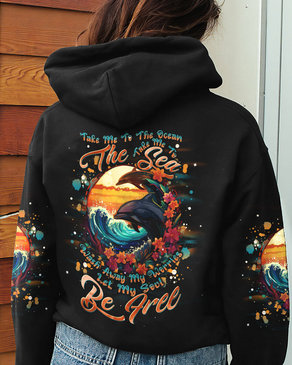 BLISSCORNERS TAKE ME TO THE OCEAN DOLPHIN ALL OVER PRINT