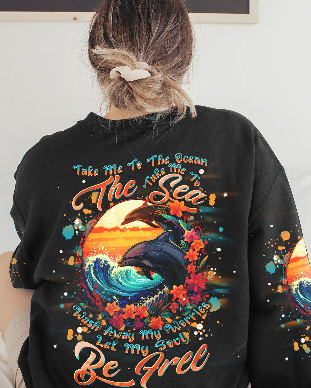 BLISSCORNERS TAKE ME TO THE OCEAN DOLPHIN ALL OVER PRINT