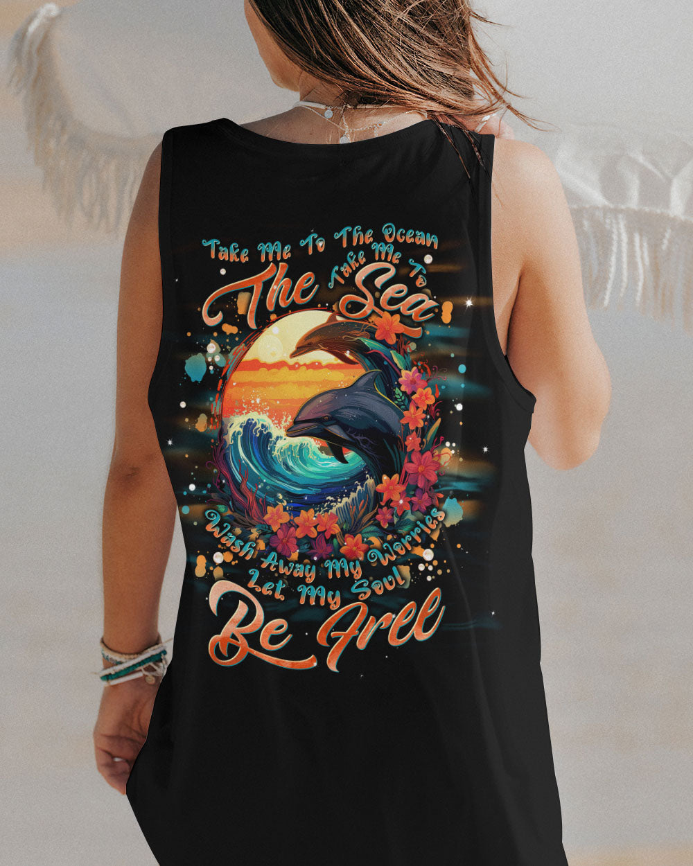 BLISSCORNERS TAKE ME TO THE OCEAN DOLPHIN ALL OVER PRINT