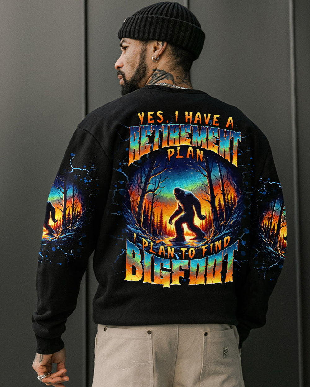 BLISSCORNERS I PLAN TO FIND BIGFOOT ALL OVER PRINT