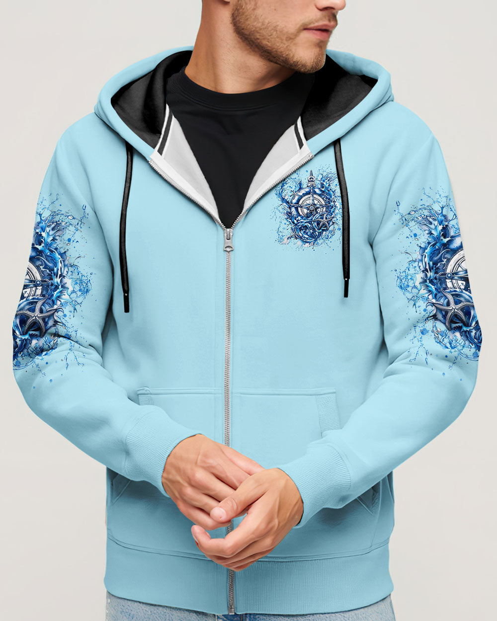 BLISSCORNERS SALTWATER HEALS EVERYTHING COMPASS WAVES OCEAN ALL OVER PRINT