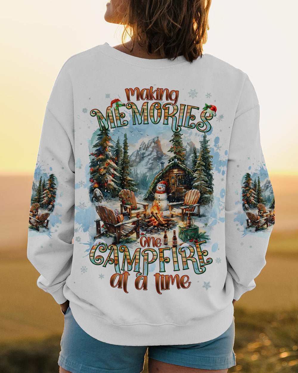 BLISSCORNERS MAKING MEMORIES ONE CAMPFIRE AT A TIME  CHRISTMAS ALL OVER PRINT