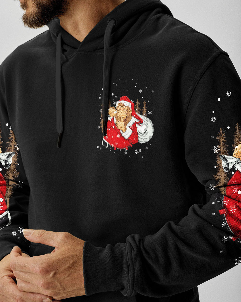 BLISSCORNERS DON'T STOP BELIEVING BIGFOOT CHRISTMAS ALL OVER PRINT