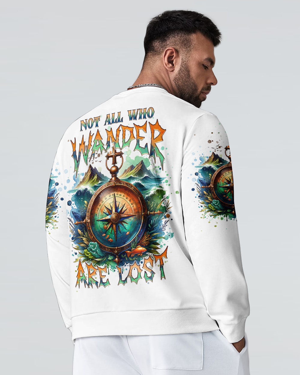 BLISSCORNERS NOT ALL WHO WANDER ARE LOST COMPASS ALL OVER PRINT