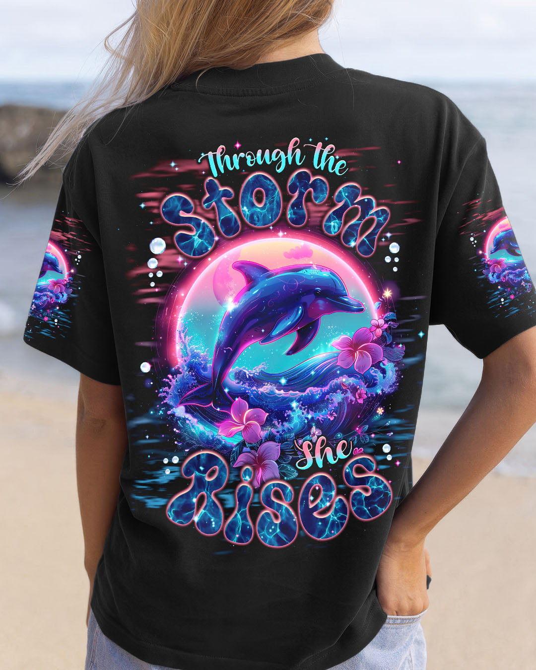 BLISSCORNERS THROUGH THE STORM DOLPHIN ALL OVER PRINT