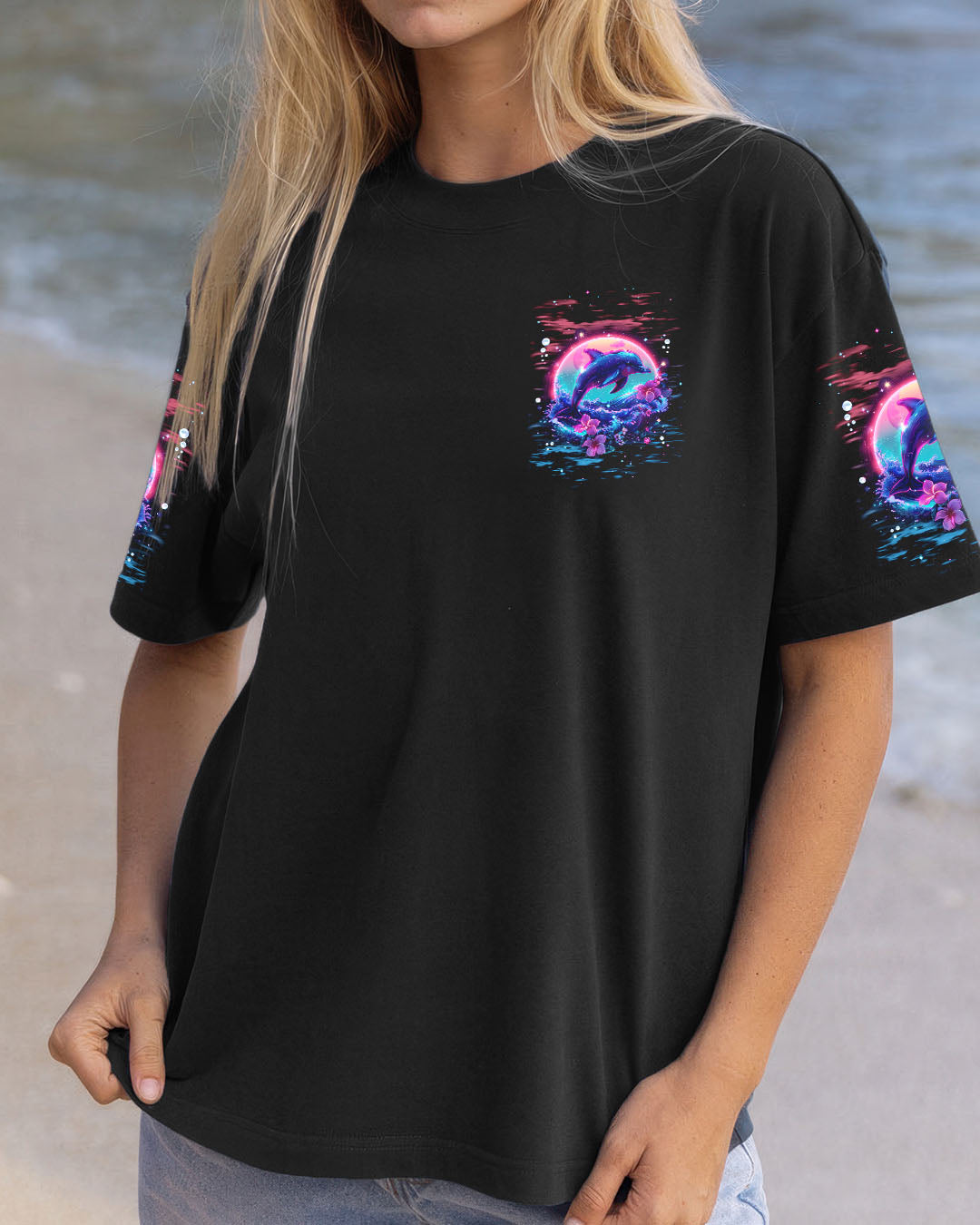 BLISSCORNERS THROUGH THE STORM DOLPHIN ALL OVER PRINT