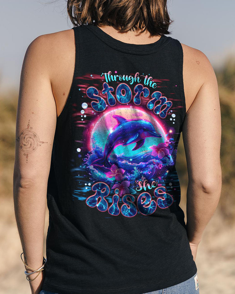 BLISSCORNERS THROUGH THE STORM DOLPHIN ALL OVER PRINT