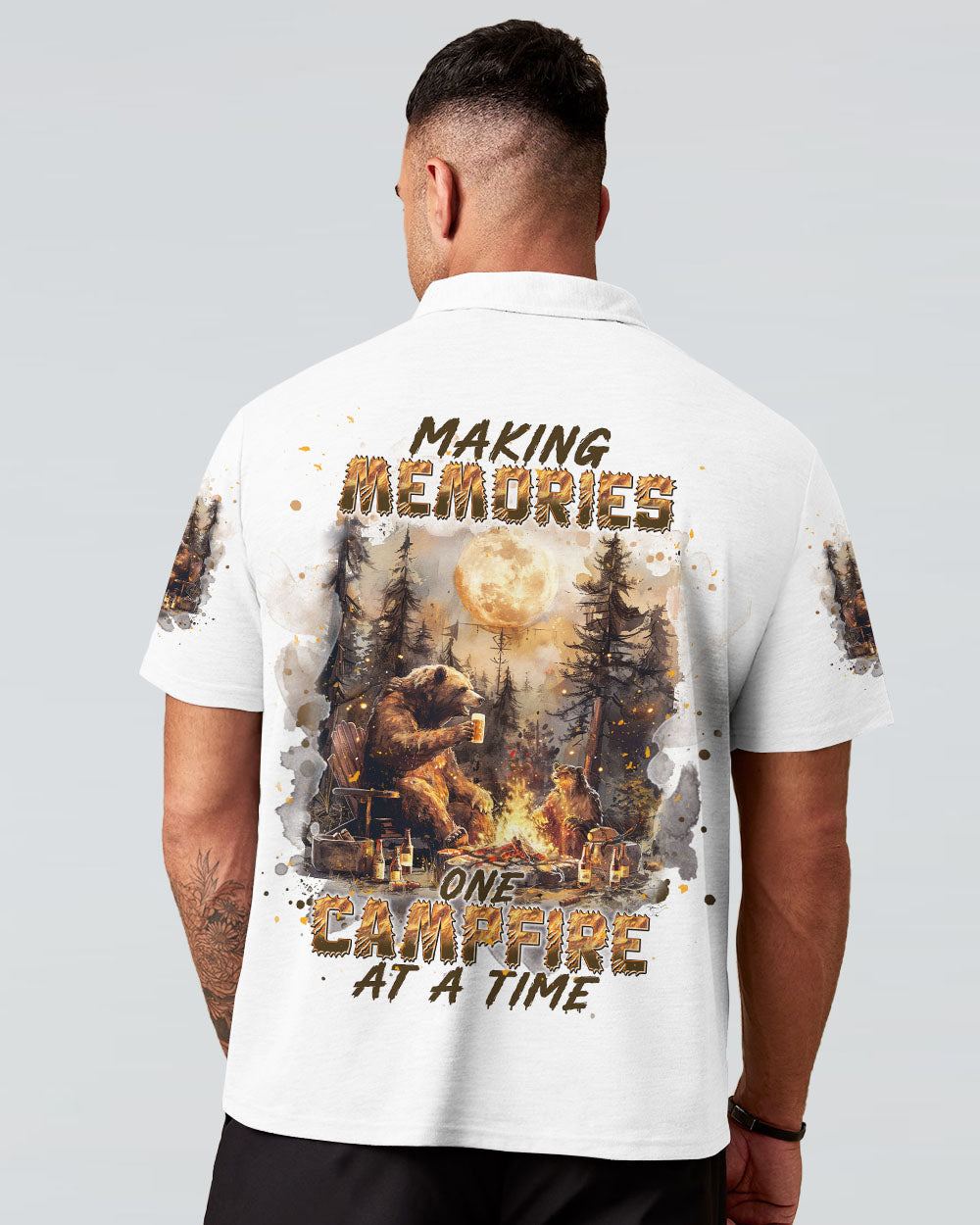 BLISSCORNERS MAKING MEMORIES ONE CAMPFIRE AT A TIME BEAR ALL OVER PRINT