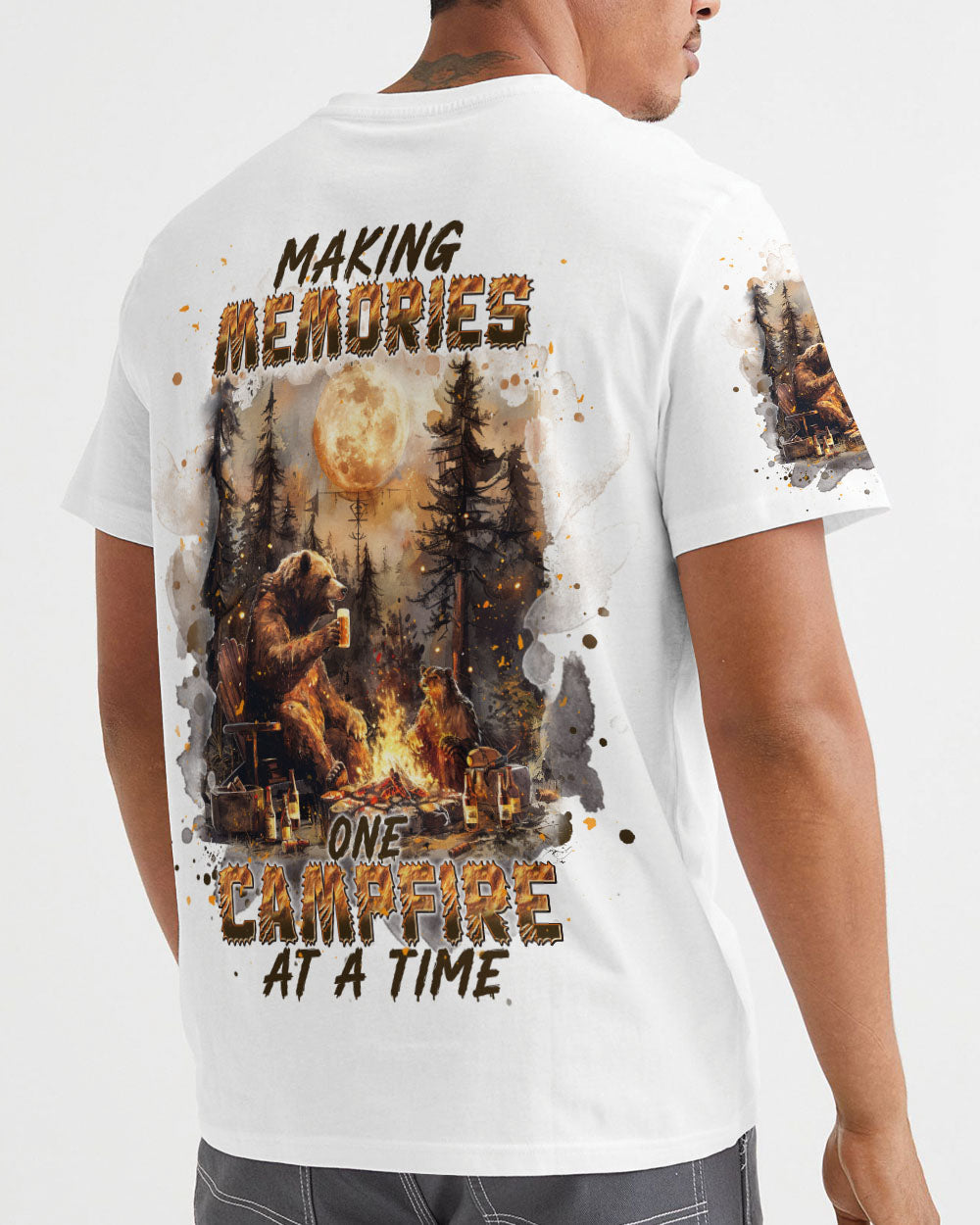 BLISSCORNERS MAKING MEMORIES ONE CAMPFIRE AT A TIME BEAR ALL OVER PRINT