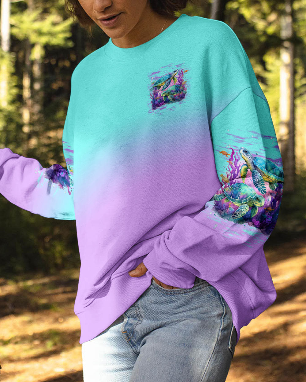 BLISSCORNERS SALTWATER HEALS EVERYTHING TURTLE ALL OVER PRINT