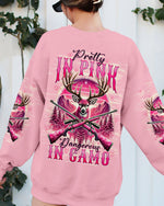 BLISSCORNERS PRETTY IN PINK HUNTING DEER ALL OVER PRINT