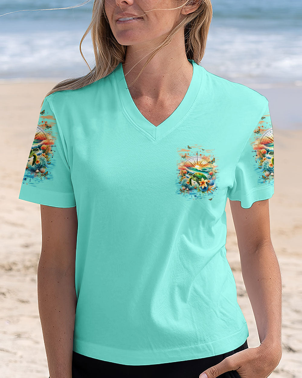 BLISSCORNERS NOT ALL WHO WANDER ARE LOST TURTLE COMPASS ALL OVER PRINT