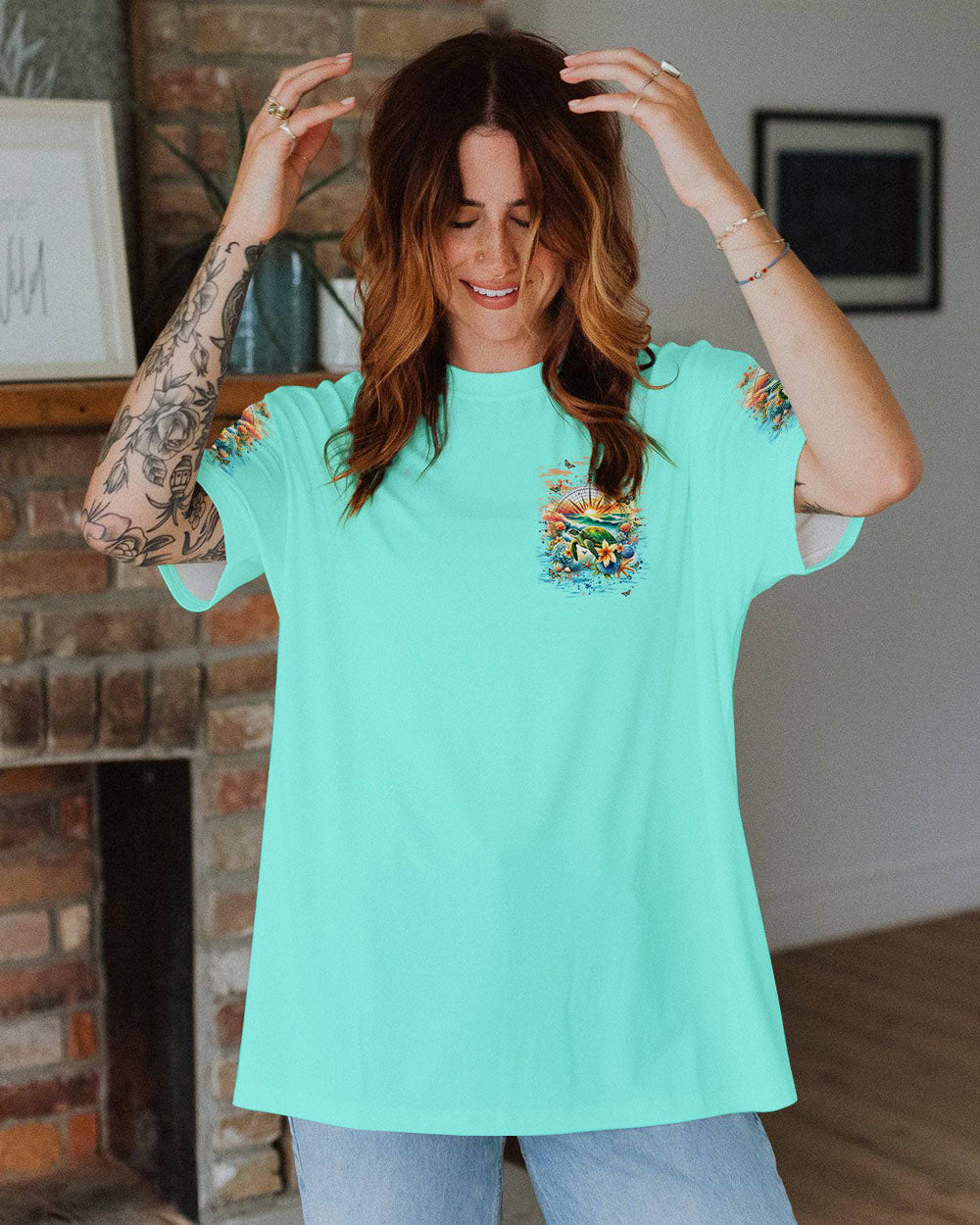 BLISSCORNERS NOT ALL WHO WANDER ARE LOST TURTLE COMPASS ALL OVER PRINT