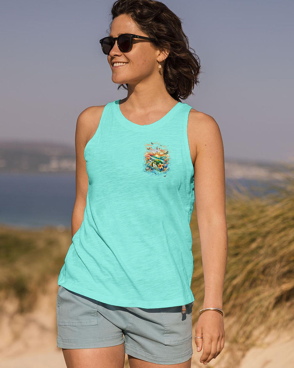 BLISSCORNERS NOT ALL WHO WANDER ARE LOST TURTLE COMPASS ALL OVER PRINT