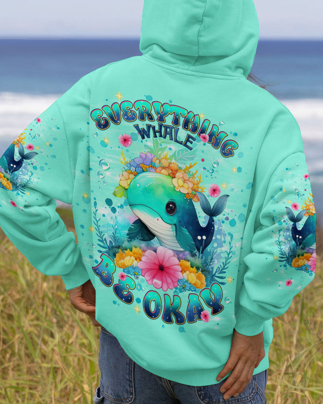 BLISSCORNERS EVERYTHING WHALE BE OKAY ALL OVER PRINT
