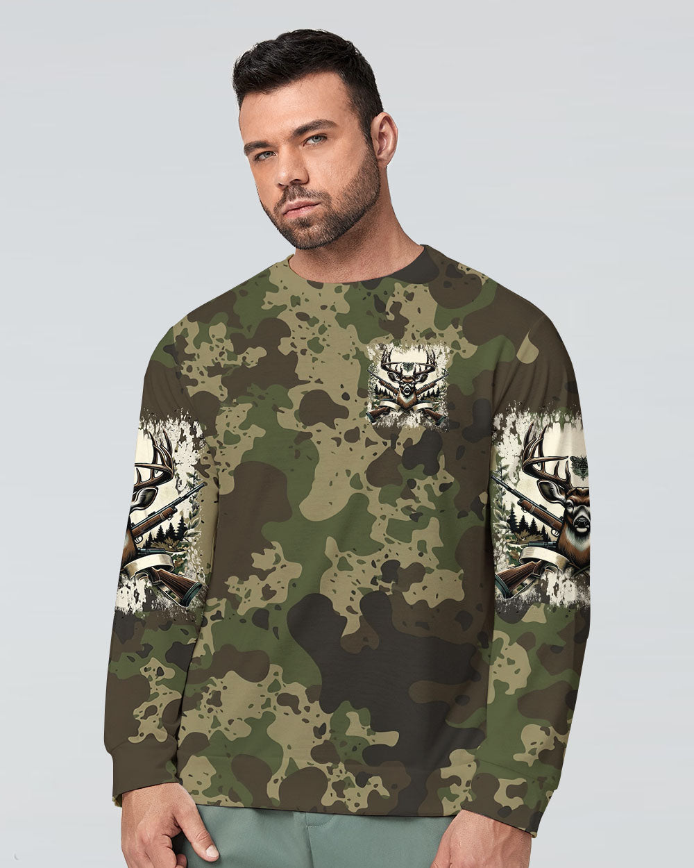 BLISSCORNERS NO BRAGGING UNTIL YOU'RE DRAGGING HUNTING ALL OVER PRINT