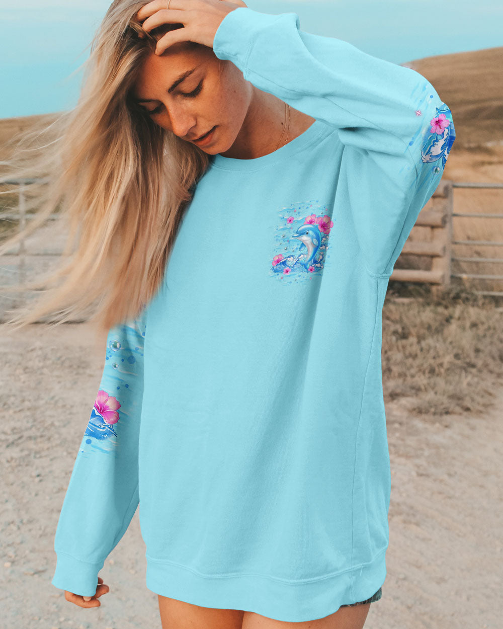 BLISSCORNERS THROUGH THE STORM DOLPHIN ALL OVER PRINT