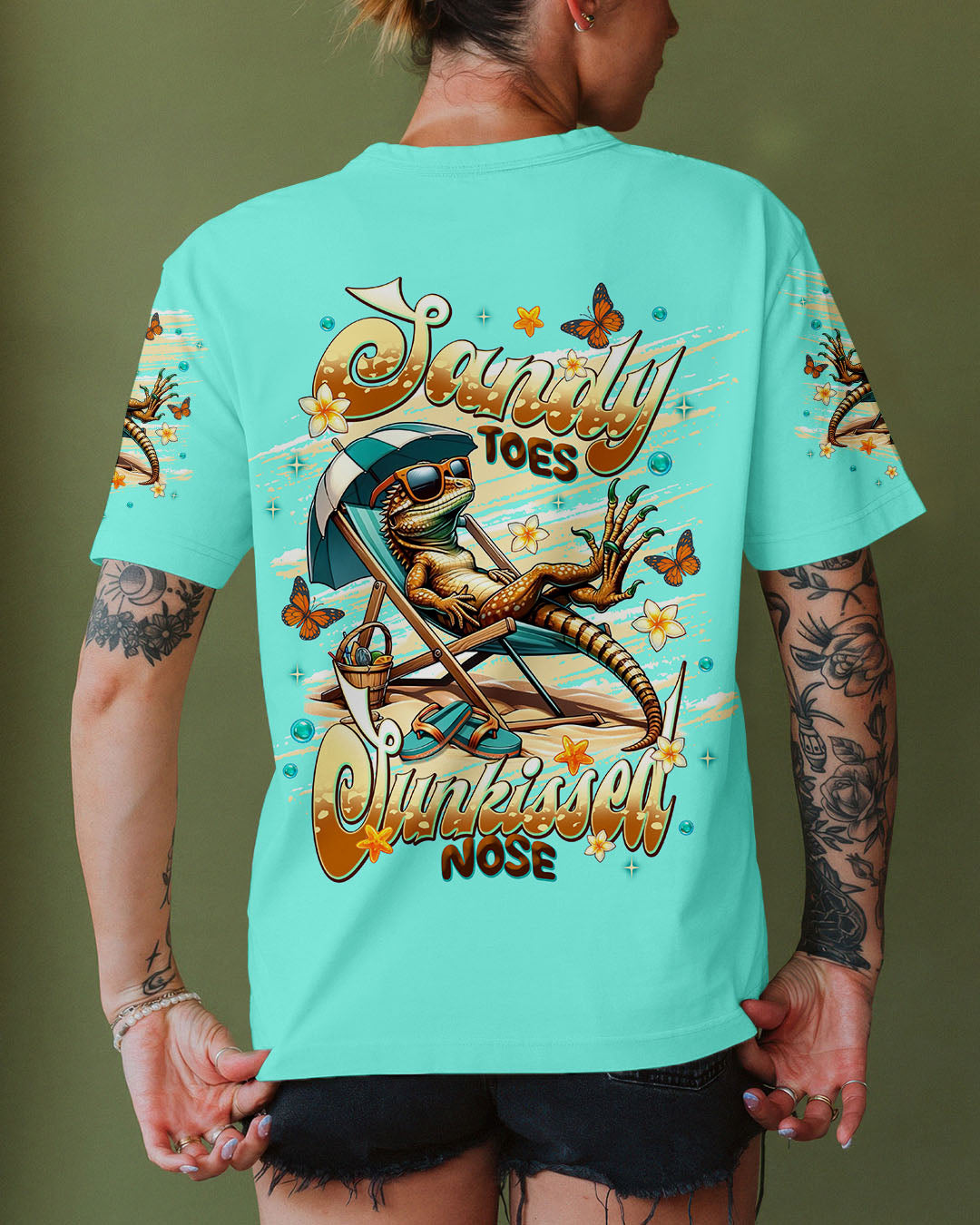 BLISSCORNERS SANDY TOES SUNKISSED NOSE IGUANA ALL OVER PRINT