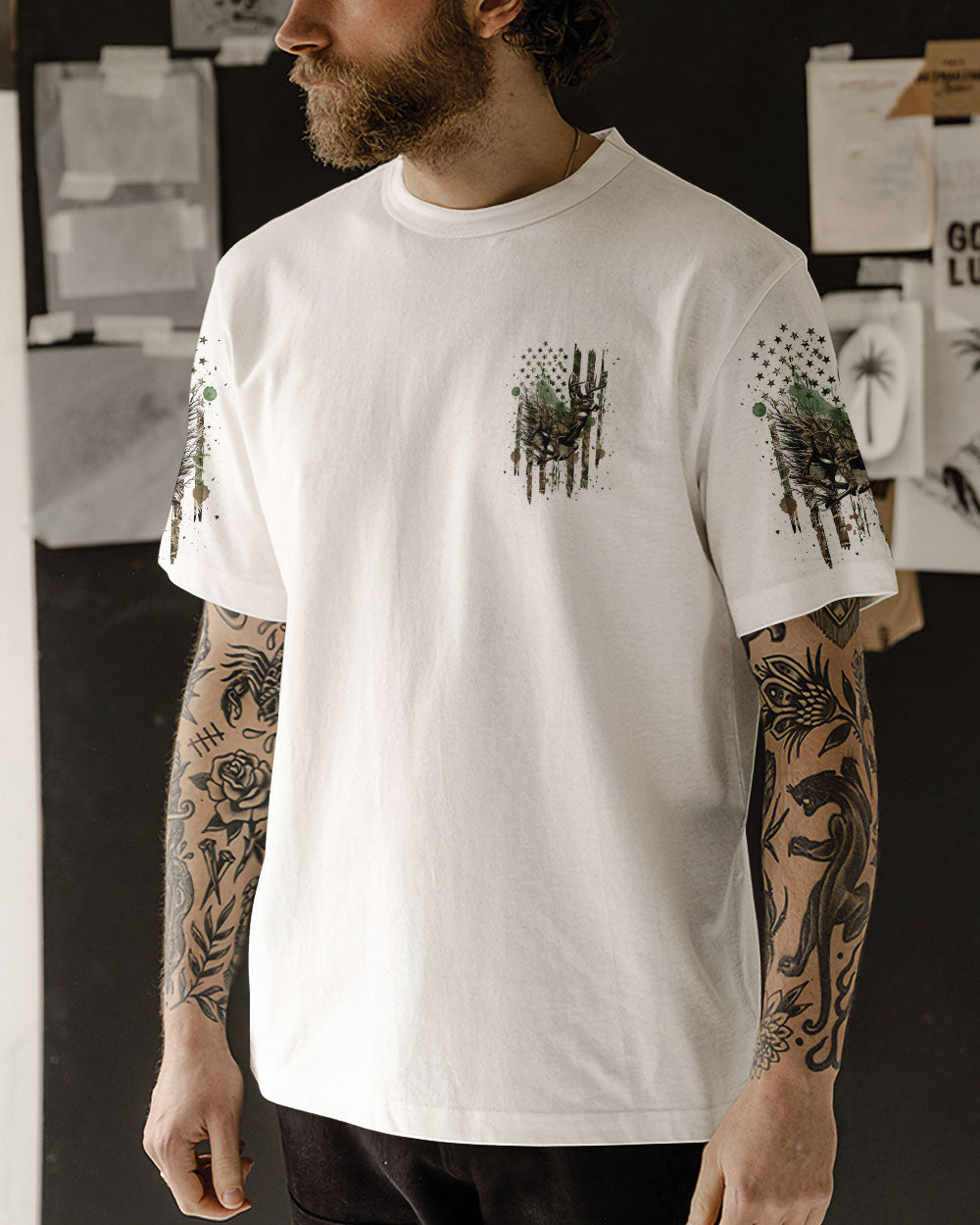 BLISSCORNERS THE CLOSER I GET TO NATURE DEER HUNTING ALL OVER PRINT