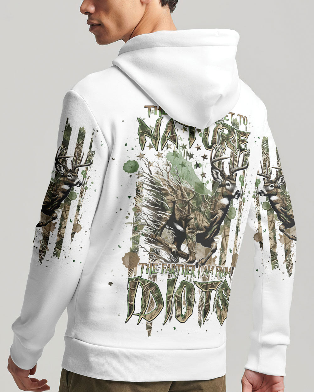 BLISSCORNERS THE CLOSER I GET TO NATURE DEER HUNTING ALL OVER PRINT