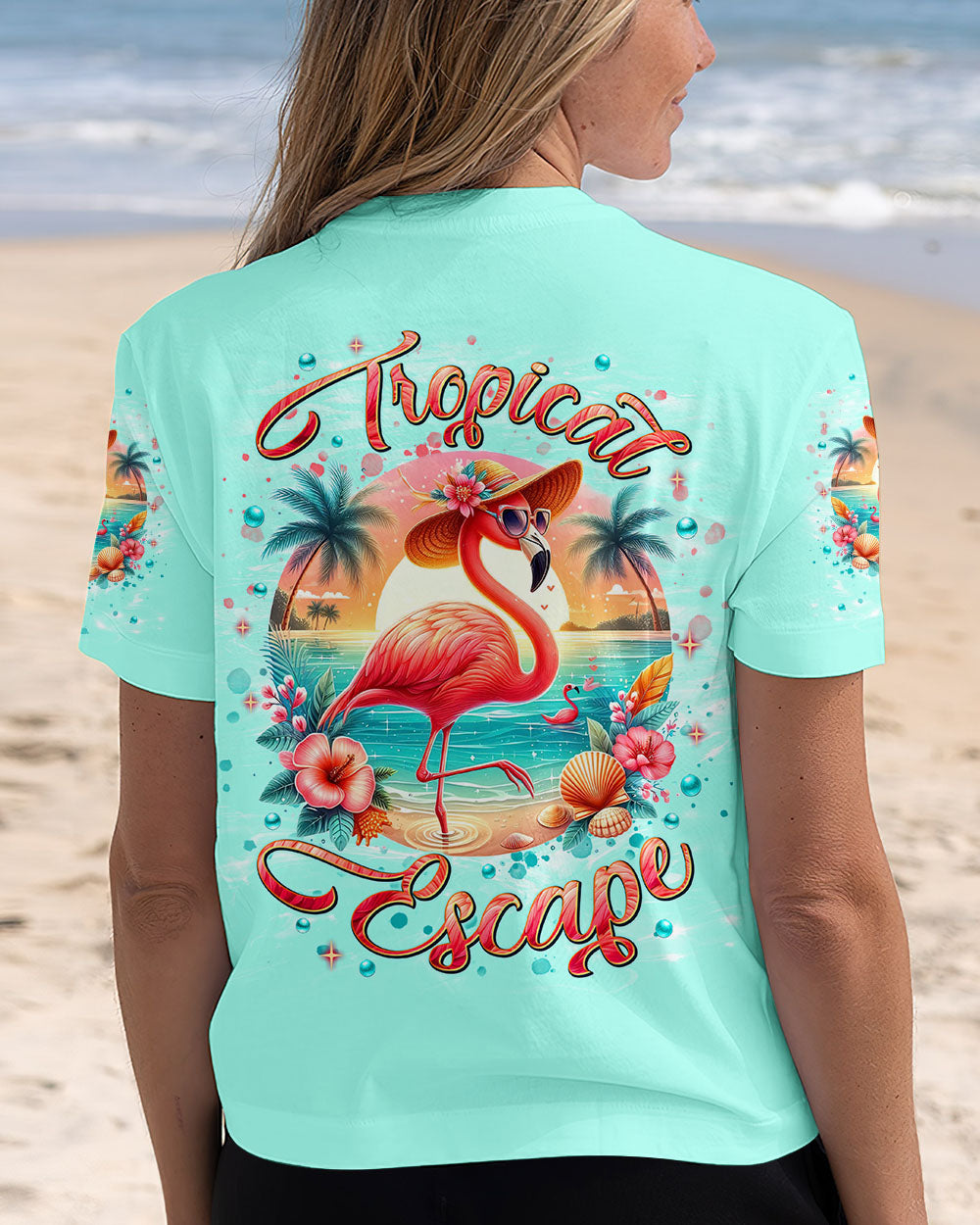 BLISSCORNERS TROPICAL ESCAPE FLAMINGO ALL OVER PRINT