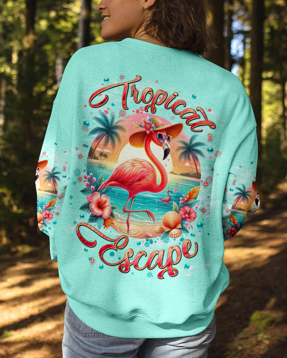 BLISSCORNERS TROPICAL ESCAPE FLAMINGO ALL OVER PRINT