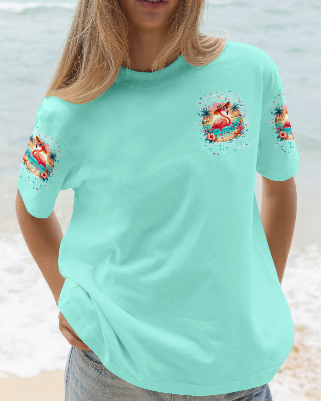 BLISSCORNERS TROPICAL ESCAPE FLAMINGO ALL OVER PRINT