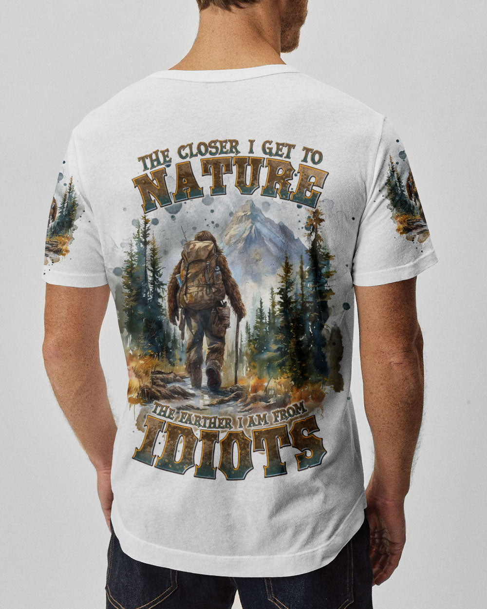 BLISSCORNERS THE CLOSER I GET TO NATURE BIGFOOT HIKING ALL OVER PRINT