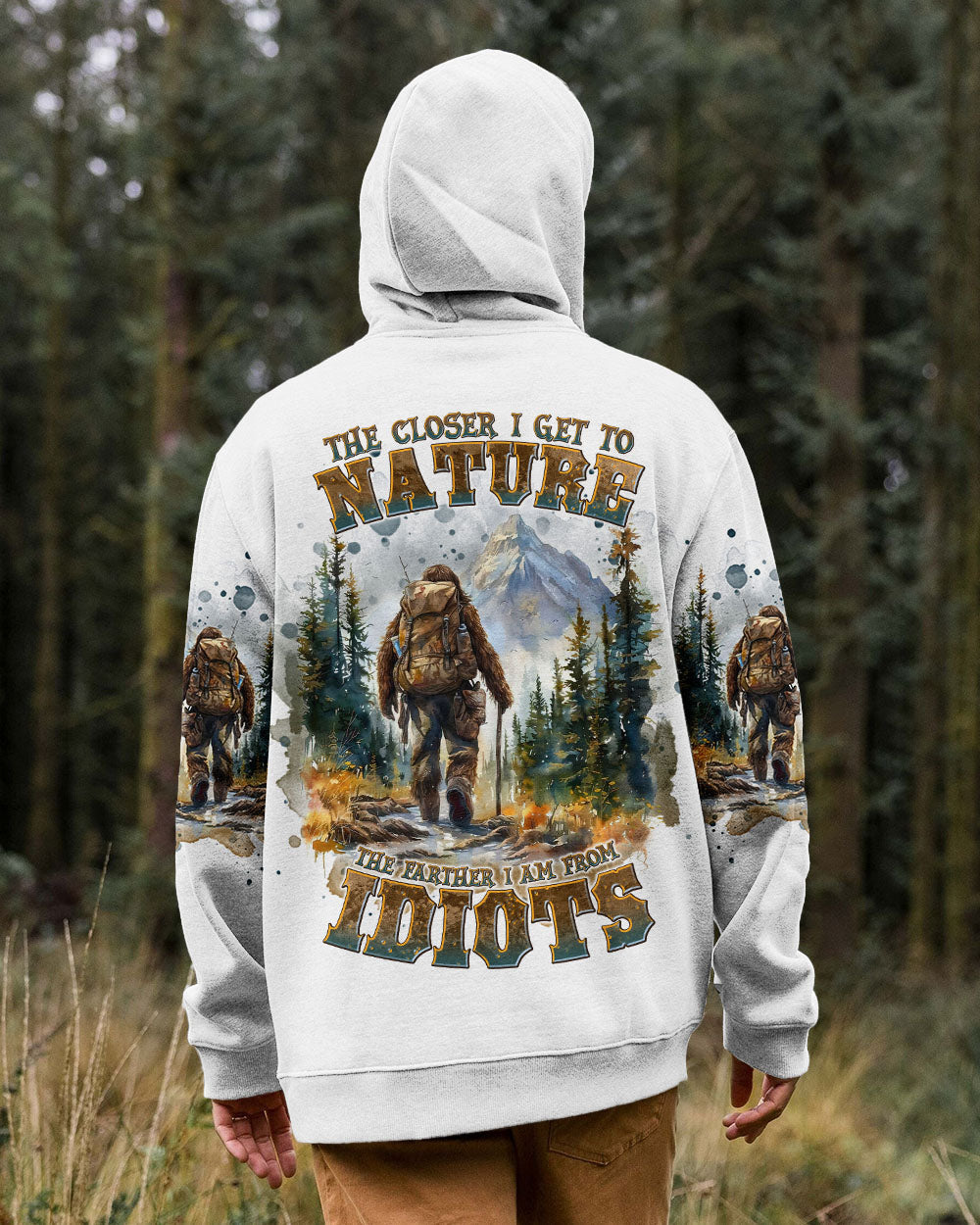 BLISSCORNERS THE CLOSER I GET TO NATURE BIGFOOT HIKING ALL OVER PRINT