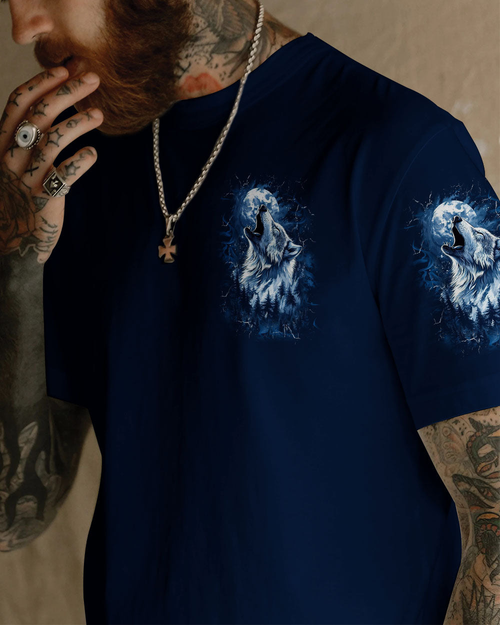 BLISSCORNERS HELLO DARKNESS MY OLD FRIEND WOLF ALL OVER PRINT