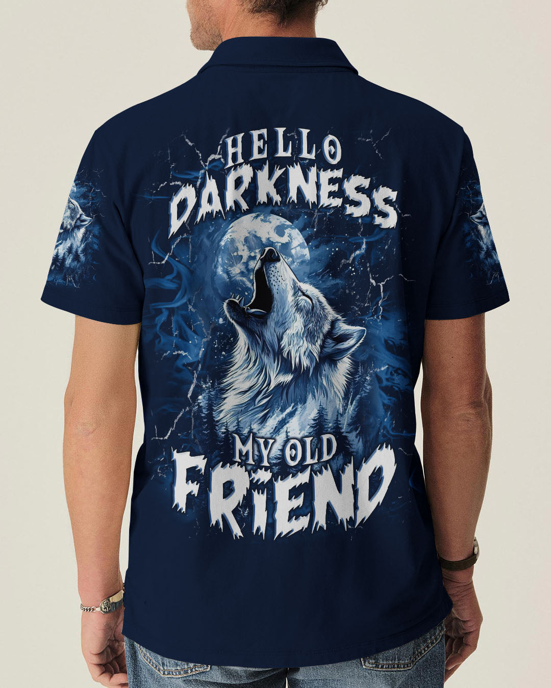 BLISSCORNERS HELLO DARKNESS MY OLD FRIEND WOLF ALL OVER PRINT